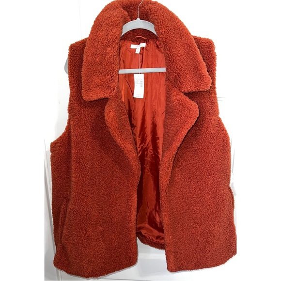 Maurices Jackets & Blazers - NEW Maurice’s Sherpa Teddy Bear Orange Vest Cabin Couture